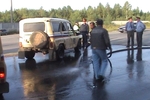 В ДТП пострадала инкассаторская машина. Видео