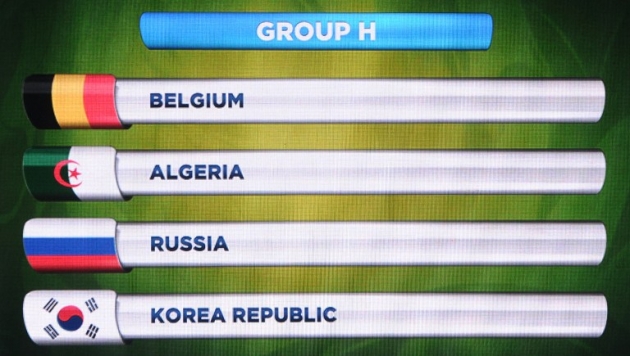 На ЧМ-2014 по футболу Россия встретится с Южной Кореей, Бельгией и Алжиром