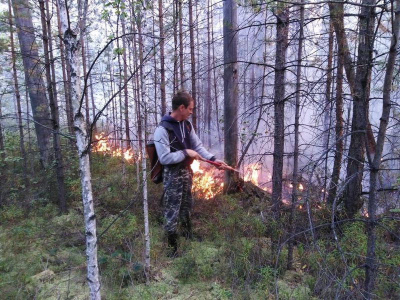 В районе природного пожара под Первоуральском продолжаются работы по его локализации