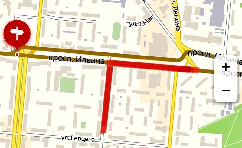 На проспекте Ильича временно изменилась приоритетность дорог