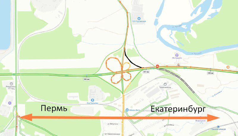 Съезд на Первоуральск временно перекрыт